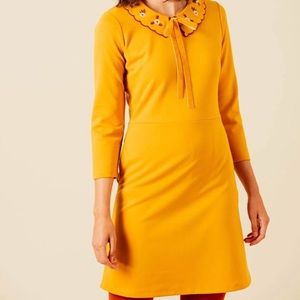 Sunflower Yellow Embroidered Collar Dress